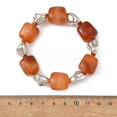 Acrylic Cube and Nuggets Beaded Stretch Bracelets for Girls BJEW-JB14281-1