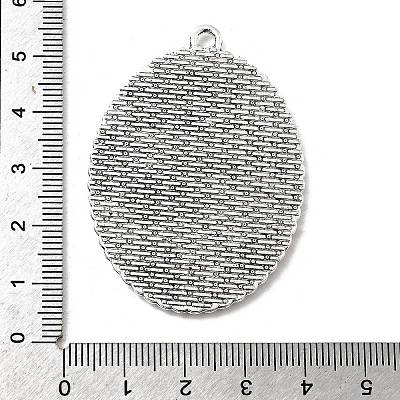 Tibetan Style Alloy Pendant Cabochon Settings X-TIBEP-N003-17AS-1