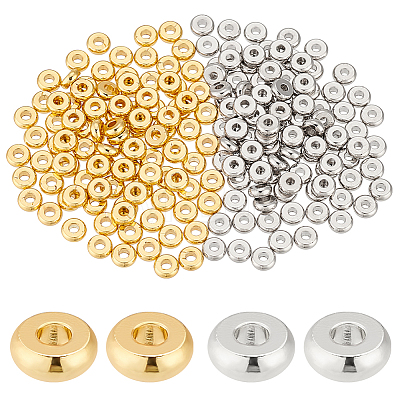   200Pcs 2 Colors Brass Spacer Beads KK-PH0006-56B-1