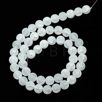 Synthetic Frosted Crackle Quartz Round Beads Strands G-L155-8mm-06-1