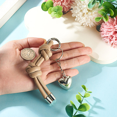 Heart Imitation Leather Keychains KEYC-TAC00084-1