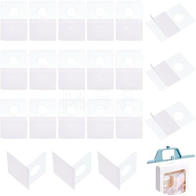 300Pcs Transparent PVC Self Adhesive Hang Tabs CDIS-HY0001-01-1