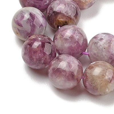 Natural Lepidolite/Purple Mica Stone Beads Strands G-G160-A01-01-1