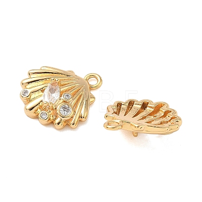Ocean Brass Micro Pave Clear Cubic Zirconia Charms KK-B160-42G-07-1