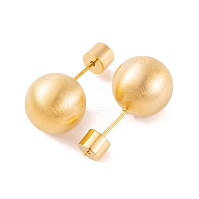 Round Ball Drawbench Brass Ear False Plugs for Women EJEW-G391-24C-G-1