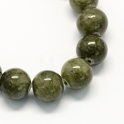 Natural Dyed Yellow Jade Gemstone Bead Strands G-R271-6mm-YXS26-1