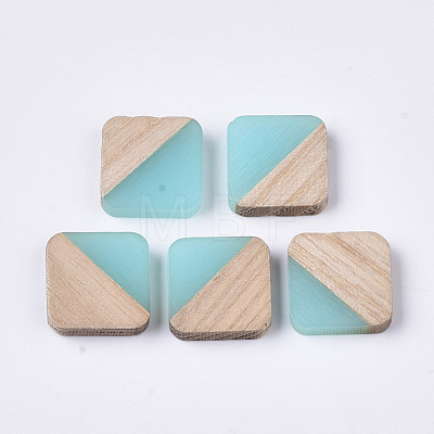 Resin & Walnut Wood Cabochons RESI-S358-A-90-1