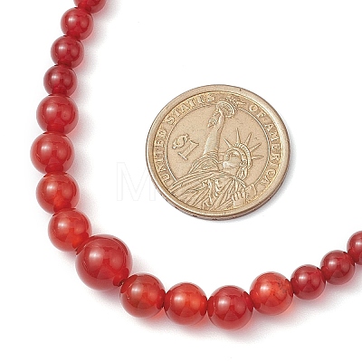 Round Natural Carnelian(Dyed & Heated) Beaded Neckiaces NJEW-JN05003-1