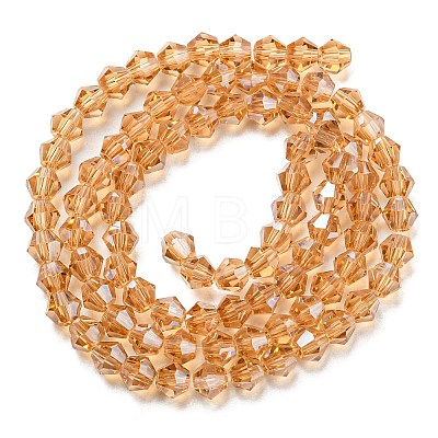 Transparent Electroplate Glass Beads Strands GLAA-F029-4mm-C18-1