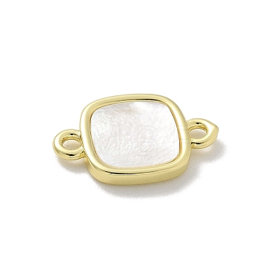 Brass Pave Shell Connector Charms KK-M300-10G-04-1