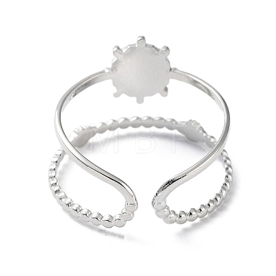 Tarnish Resistant 304 Stainless Steel Open Cuff Ring Components X-STAS-F301-03P-1