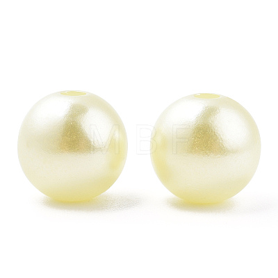 Spray Painted ABS Plastic Imitation Pearl Beads OACR-T015-05C-20-1