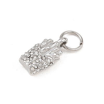 304 Stainless Steel Rhinestone Pendants STAS-I365-01P-01-1