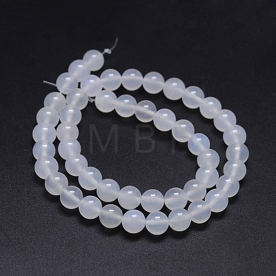 Grade A Natural Agate Round Beads Strands G-F256-01-8mm-A-1