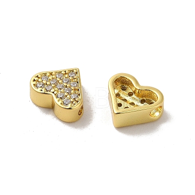 Brass Micro Pave Cubic Zirconia Beads KK-H487-03G-1