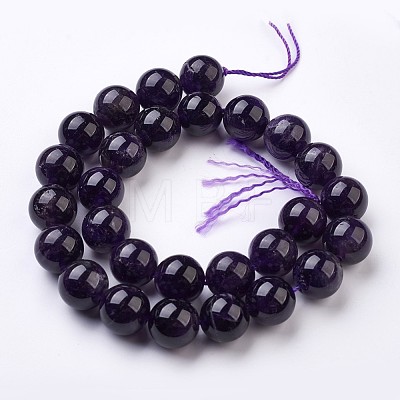 Natural Amethyst Bead Strands G-J376-20-14mm-1