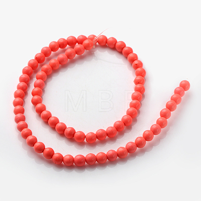 Synthetic Coral Beads Strands GSR6mmC052-1