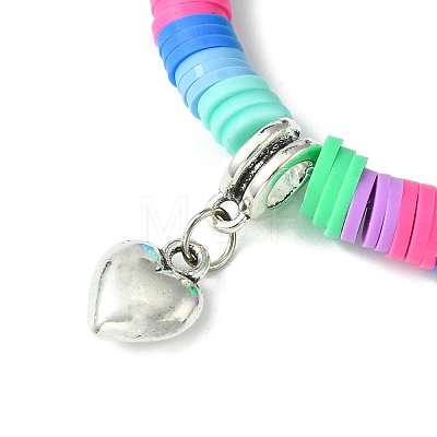 Handmade Polymer Clay Heishi Beads Stretch Bracelet BJEW-JB07424-1