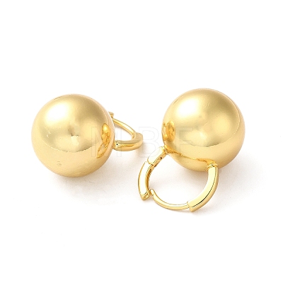 Brass Round Ball Hoop Earrings for Women EJEW-Q024-03G-1