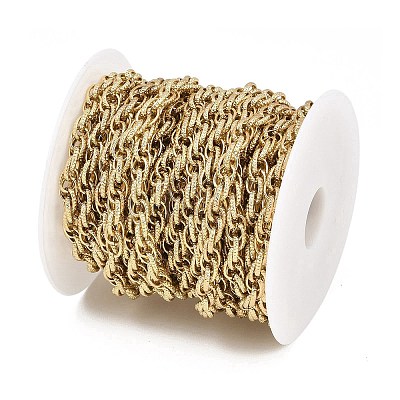 304 Stainless Steel Textured Rope Chains CHS-C022-03G-1