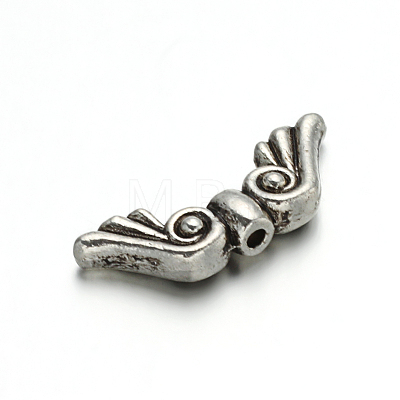 Wing Tibetan Style Alloy Beads TIBEB-ZN-9164-AS-RS-1