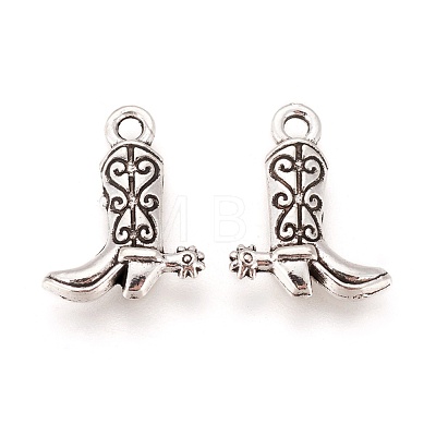 Tibetan Style Alloy Cowboy Boot Charms TIBEP-20076-AS-LF-1