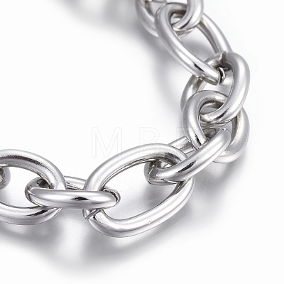 304 Stainless Steel Cross Chain Bracelets BJEW-L634-11P-1
