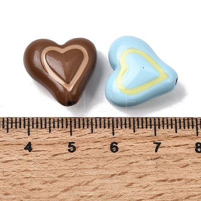 Two Tone Opaque Acrylic Enamel Beads OACR-H060-04-1