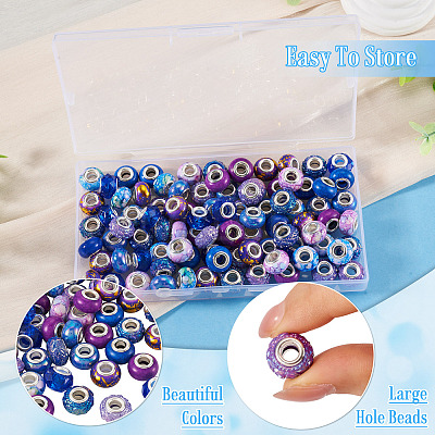 90Pcs 9 Styles Resin European Beads RPDL-TA0001-13-1