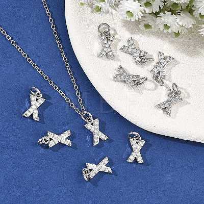 SHEGRACE Brass Micro Pave Clear Cubic Zirconia Pendants XGRQ29815-394P-X-1