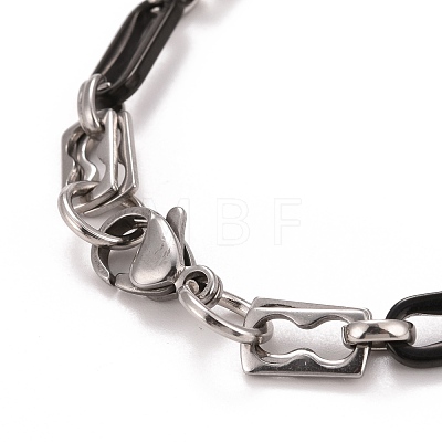 304 Stainless Steel Oval Link Chains Necklace STAS-E160-21EBP-1