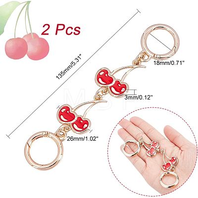 Alloy Enamel Cherry Link Chains for Purse Chains PURS-WH0001-41-1