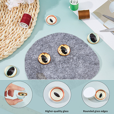 Glass Cat Eye Decorative Eye Piece DIY-WH0671-559C-1