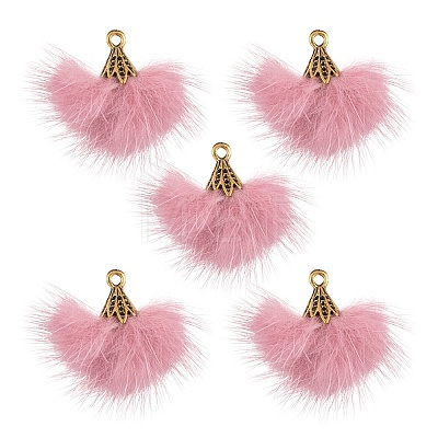 Faux Mink Fur Tassel Pendant Decorations FIND-YW0002-24B-1