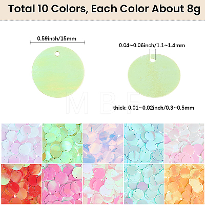80G 10 Colors PVC Paillette Pendants FIND-SC0023-20B-1