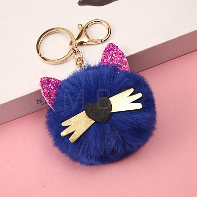 Cat Furry Pom-Pom Keychain for Women PW-WGCD87C-03-1