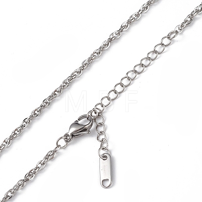 Non-Tarnish 304 Stainless Steel Rope Chain Necklace for Men Women NJEW-K245-010C-1