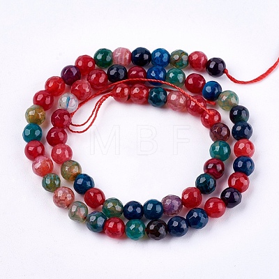 Natural Agate Round Beads Strand G-L084-6mm-16-1