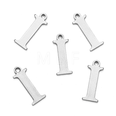 Tarnish Resistant 304 Stainless Steel Alphabet Charms STAS-H122-I-P-1