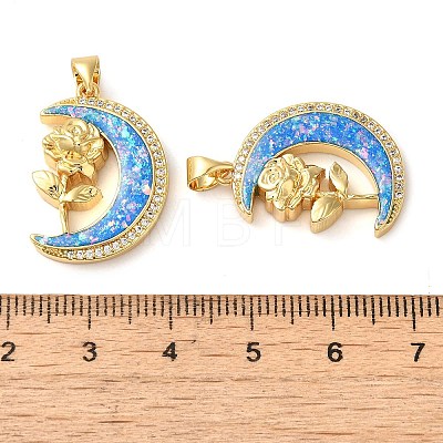 Rack Plating Brass Micro Pave Clear Cubic Zirconia Pendants KK-P268-10A-G-1