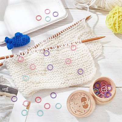  60Pcs Alloy Knitting Stitch Marker Rings FIND-NB0003-46-1