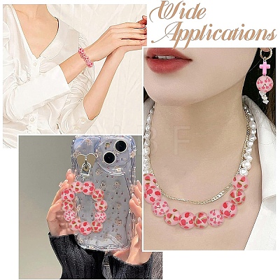 20Pcs 4 Styles Transparent Frosted Acrylic Beads FACR-YW0001-12-1