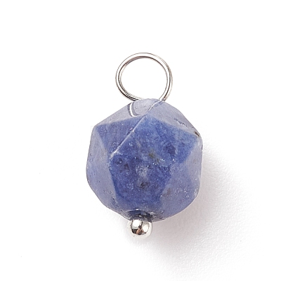 Faceted Natural Sodalite Pendants PALLOY-JF01694-02-1