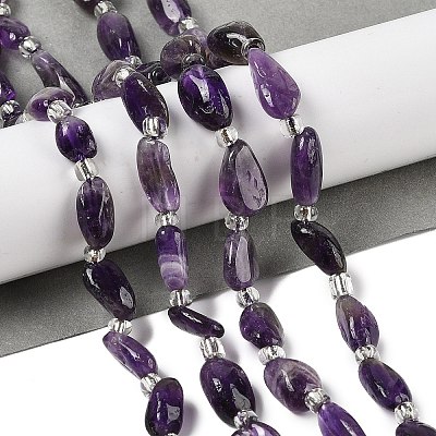 Natural Amethyst Beads Strands G-Q023-D01-01-1