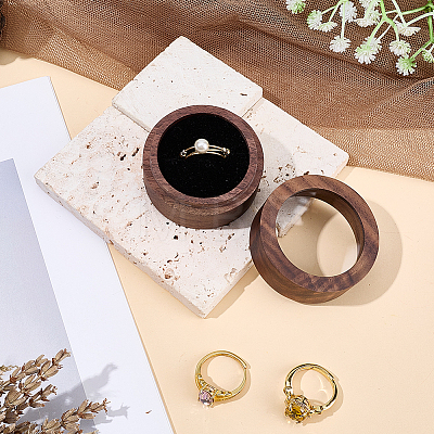 1-Slot Wood Ring Storage Boxes with Velvet Inside and Window CON-CL0001-28D-1