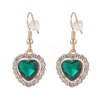 Alloy Rhinestone Heart Dangle Earrings EJEW-JE05149-1