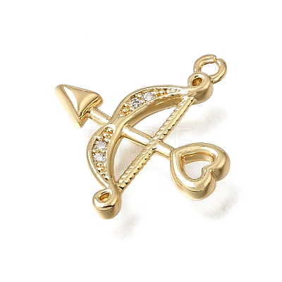 Brass Micro Pave Clear Cubic Zirconia Pendants KK-A302-06G-1