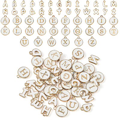 2Bags 2 Styles Initial Letter A~Z Alphabet Enamel Charms ENAM-TA0003-68-1