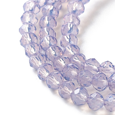 Baking Painted Transparent Glass Beads Strands DGLA-A034-J4MM-D03-1