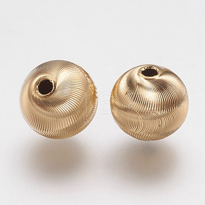 Brass Corrugated Beads KK-F736-04C-1